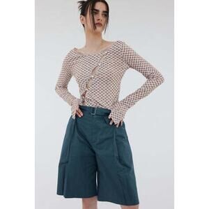 The Source Unknown Diagonal Button Up Second-Skin Top - One Size - Milk Cho